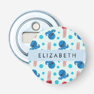 Pirate Octopus, Pirate Jellyfish, Sea, Your Name Bottle Opener