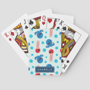 Pirate Octopus, Pirate Jellyfish, Sea, Your Name Playing Cards