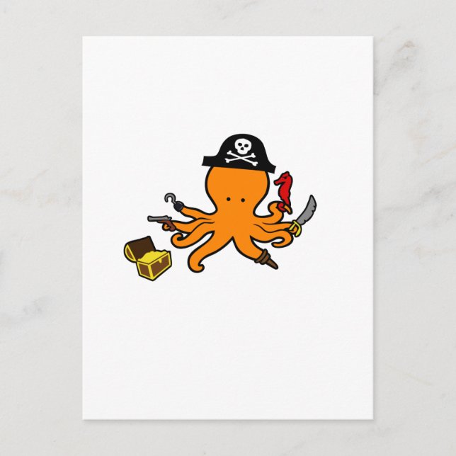 Pirate Octopus Postcard (Front)
