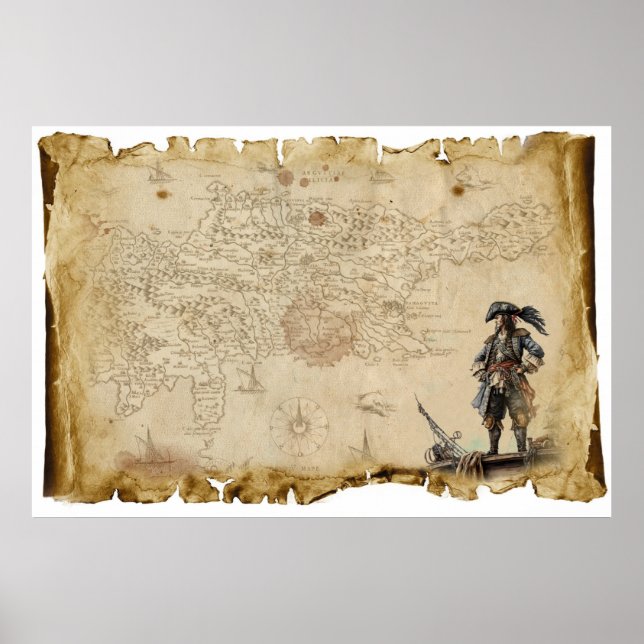 Pirate old map poster (Front)