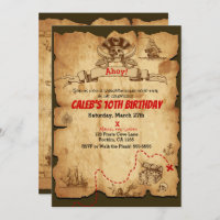 Pirate Old Vintage Treasure Carte Anniversaire Fêt