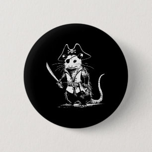 Pirate Opossum Funny Trash Cat Possum Meme 2 Inch Round Button