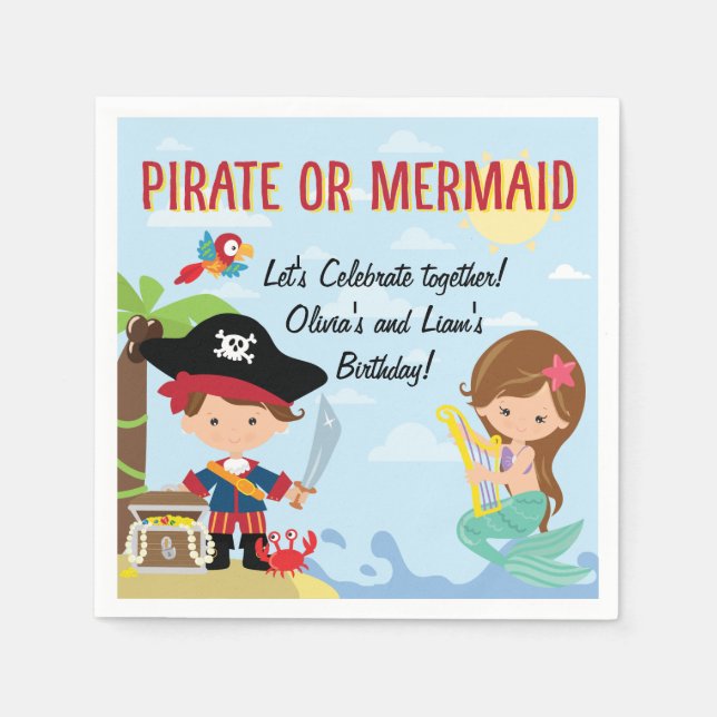 Pirate or Mermaid Napkin (Front)