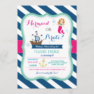 Pirate ou femme de ménage à tout âge Invitation de