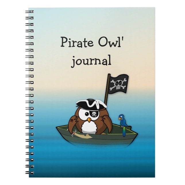 pirate owl - birthday party notebook (Front)