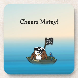 pirate owl - home decor coaster