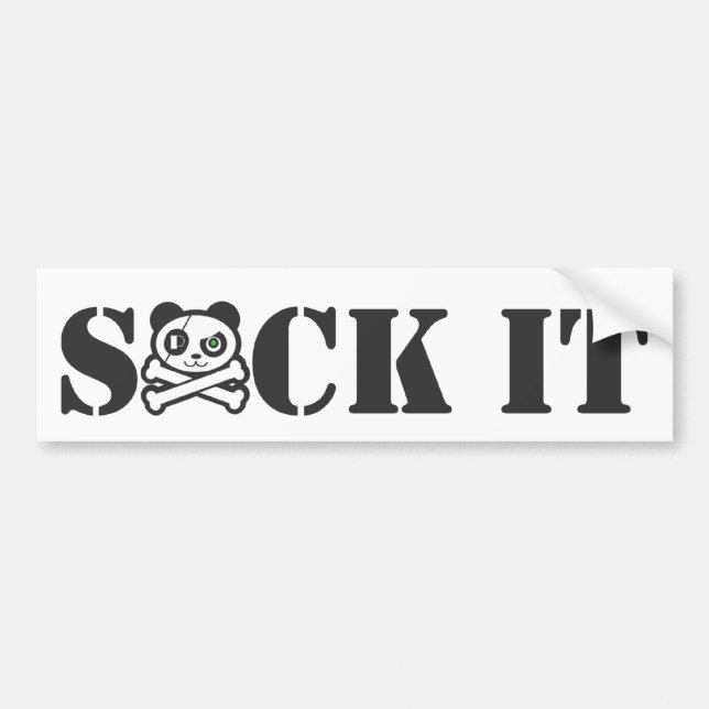 Pirate Panda Bumper Sticker (Front)
