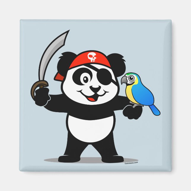 Pirate Panda Magnet (Front)