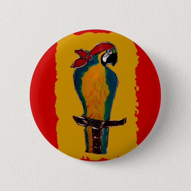 Pirate Parrot 2 Inch Round Button (Front)