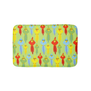Pirate Parrot Bird Lovers Tropical Summer Animals Bath Mat