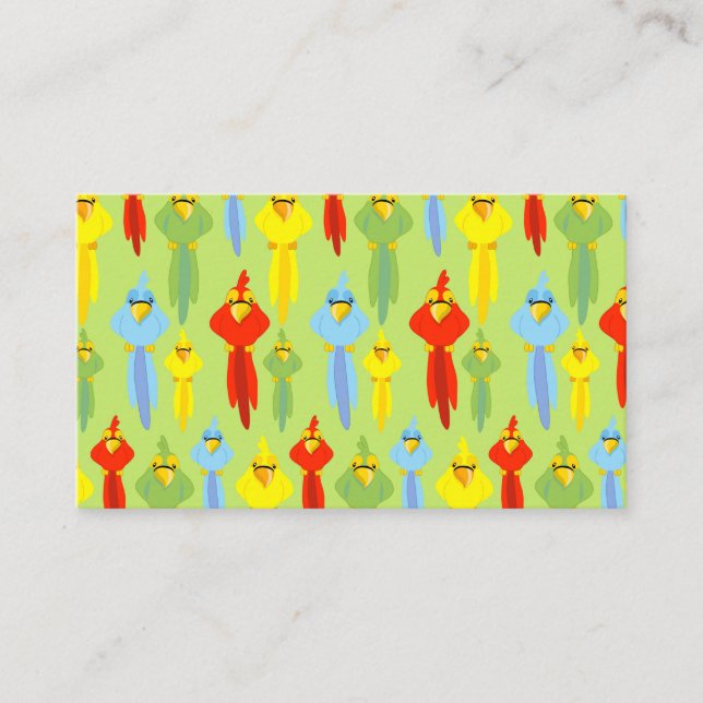 Pirate Parrot Bird Lovers Tropical Summer Animals Business Card (Front)