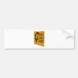 Pirate Parrot Head Bumper Sticker