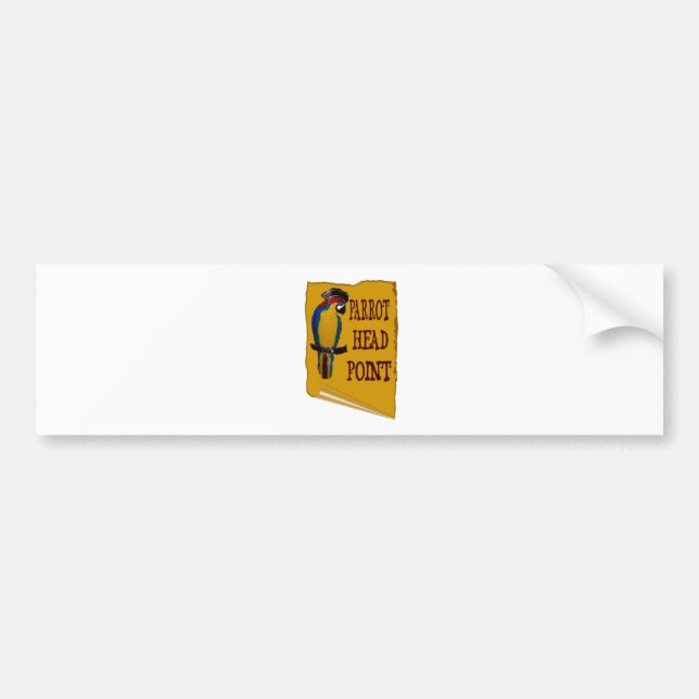 Pirate Parrot Head Bumper Sticker (Front)