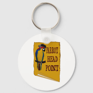 Pirate Parrot Head Keychain