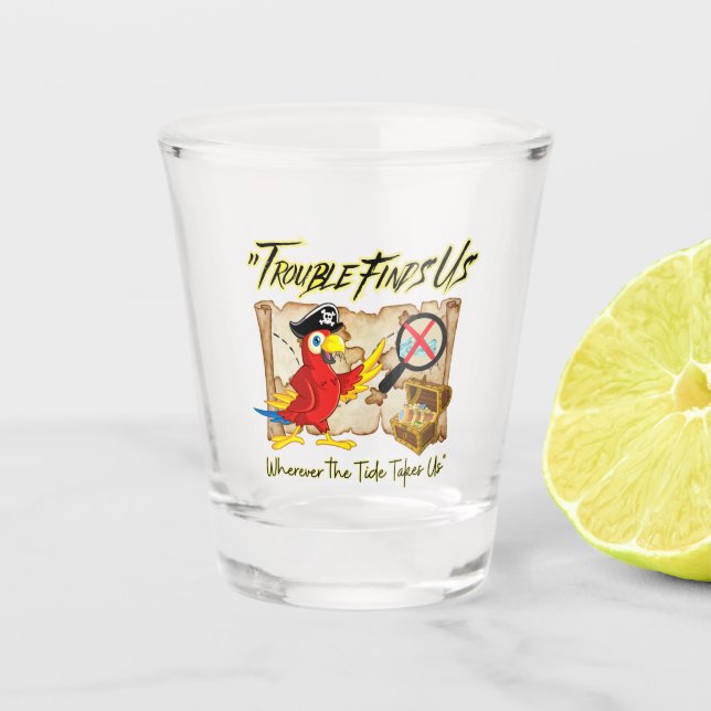 pirate parrot quote shot glass (Front)
