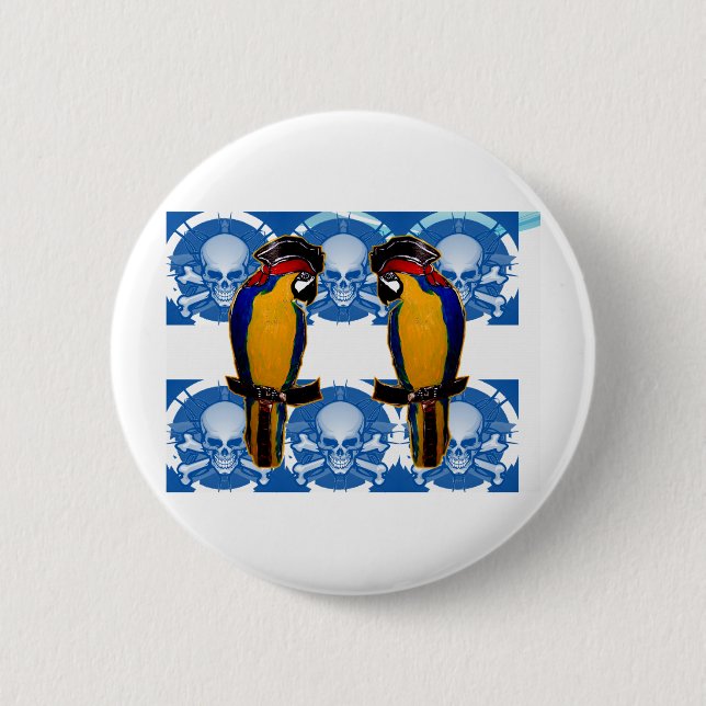 Pirate Parrots 2 Inch Round Button (Front)
