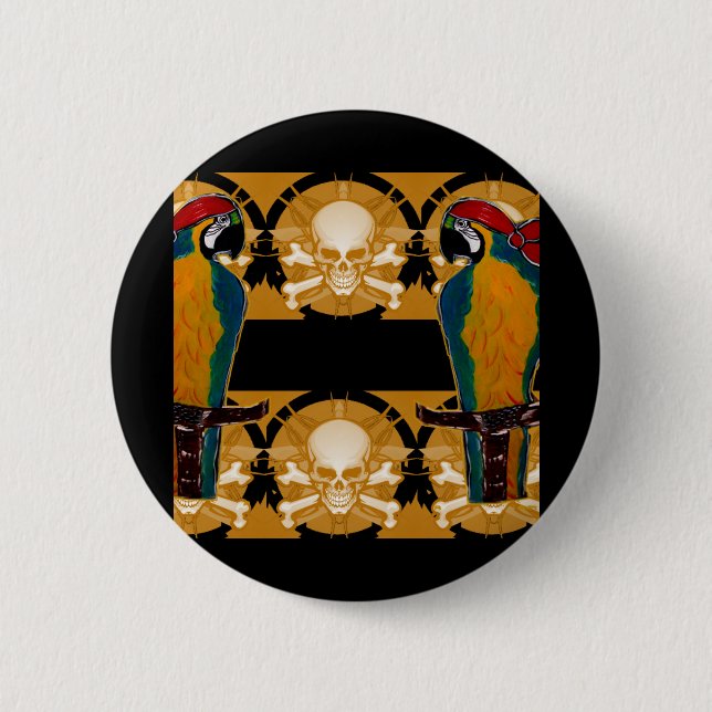 Pirate Parrots 2 Inch Round Button (Front)