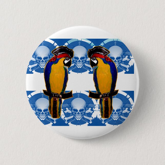 Pirate Parrots 2 Inch Round Button (Front)