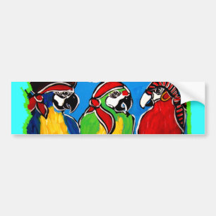 PIRATE PARROTS BUMPER STICKER