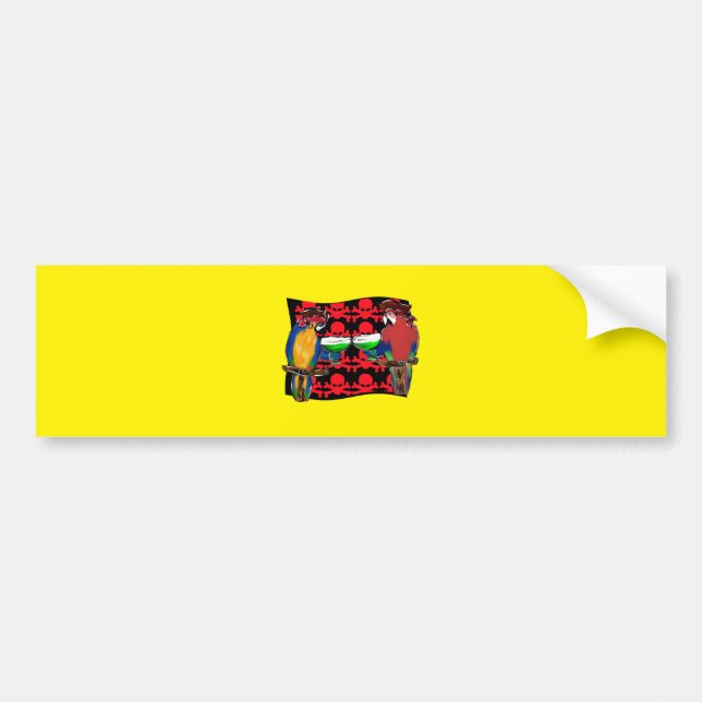 PIRATE PARROTS BUMPER STICKER (Front)