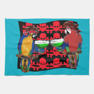 Pirate Parrots Kitchen Towel