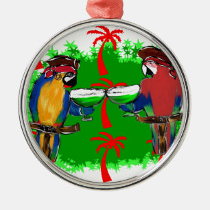 PIRATE PARROTS METAL ORNAMENT