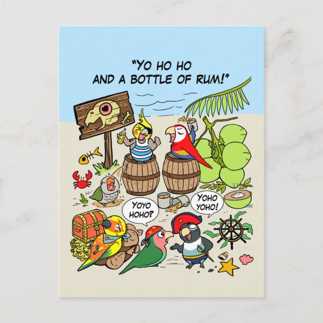 Pirate parrots postcard (Front)