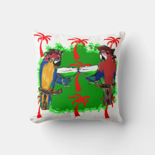 PIRATE PARROTS THROW PILLOW