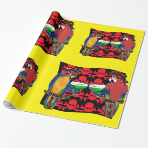 PIRATE PARROTS WRAPPING PAPER