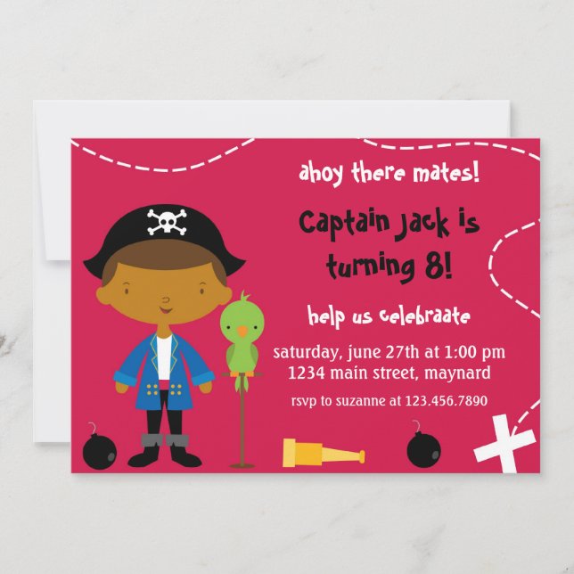 Pirate Party Birthday Invitation (Front)
