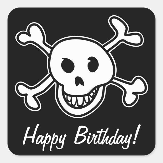 Pirate party birthday stickers (Front)