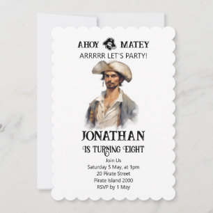 Pirate Party Boy Birthday Invitation