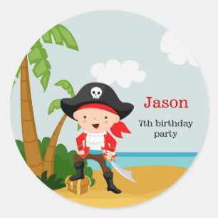Pirate party classic round sticker