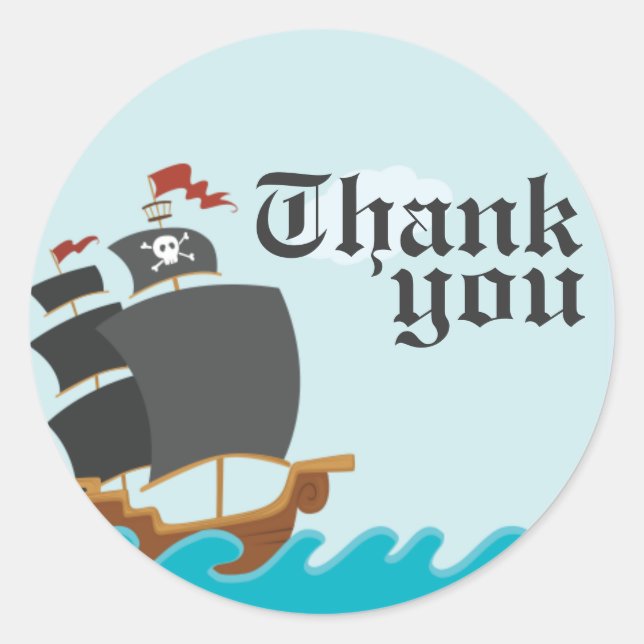 Pirate Party Classic Round Sticker (Front)