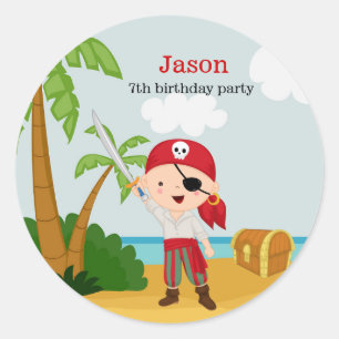 Pirate party classic round sticker