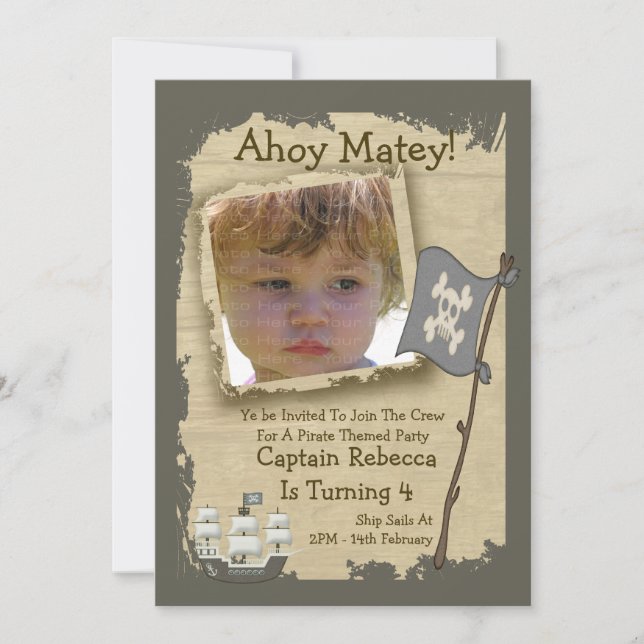 Pirate Party Faire-part (Devant)