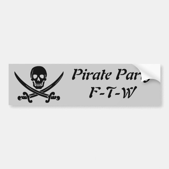 Pirate Party - FTW Bumper Sticker (Front)