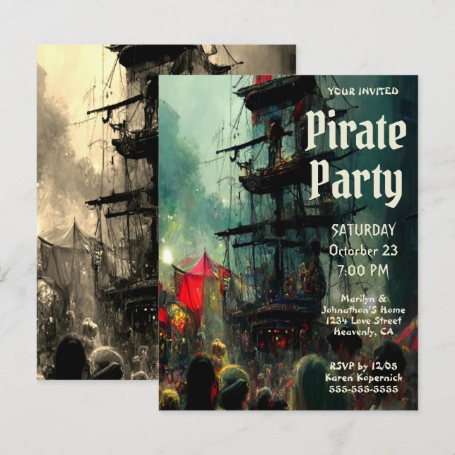 Pirate Party Invitation (Front/Back)
