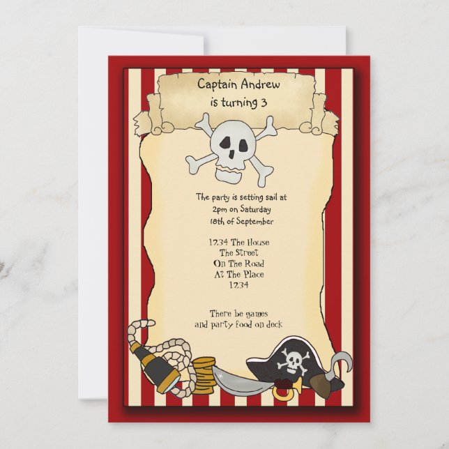 Pirate Party Invite (Front)