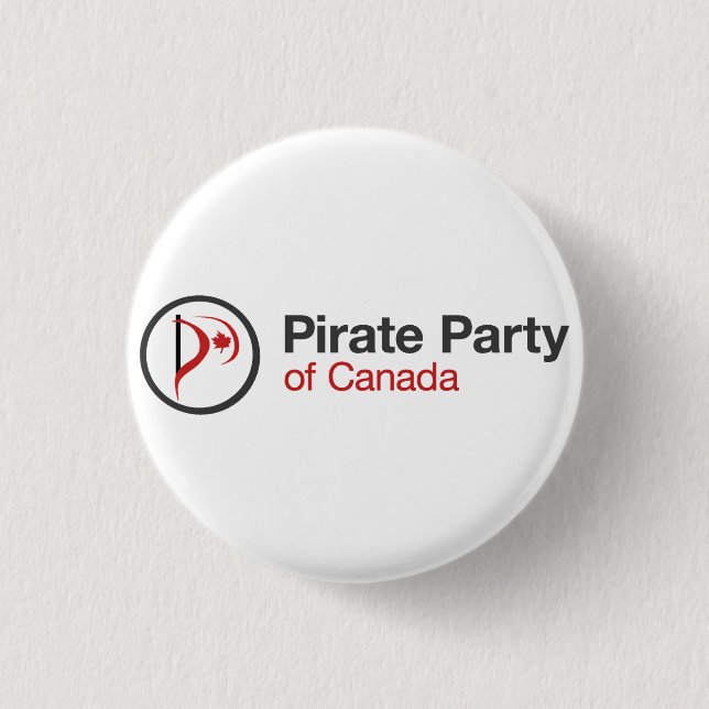 Pirate Party Of Canada 1 Inch Round Button (Front)
