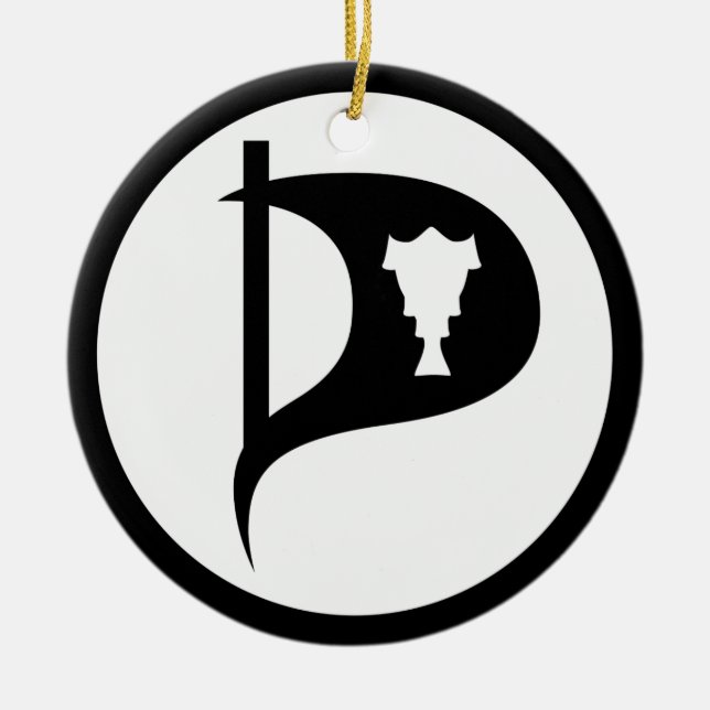 Pirate Party of Iceland Ceramic Ornament (Front)