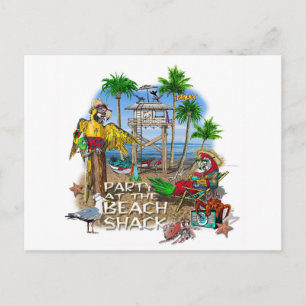 Pirate Party Parrots Party Invitation Postcard