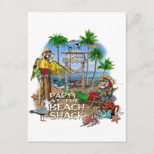 Pirate Party Parrots Party Invitation Postcard