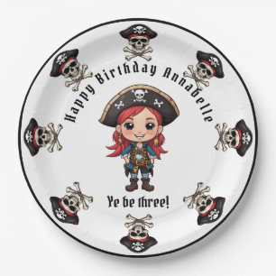 Pirate Party Personalize Paper Plate
