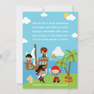 Pirate Party - Personalized Birthday Invitations