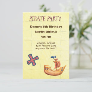 Pirate Party Personalized Child's Birthday Invitation
