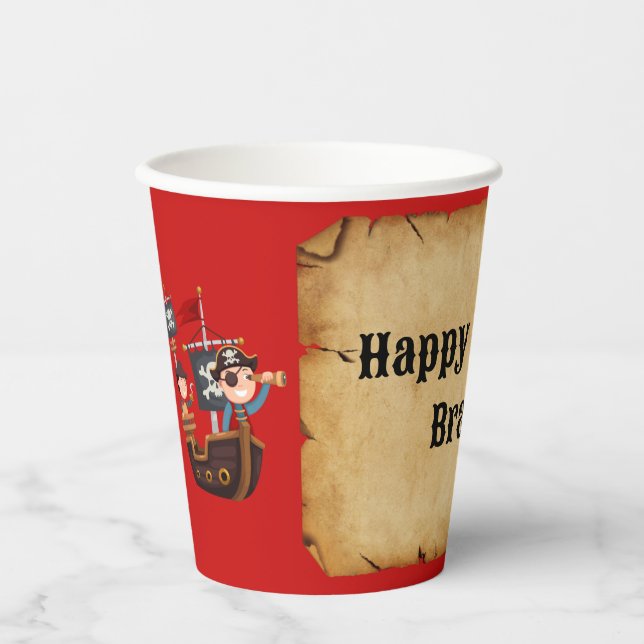 Pirate Party Personalized Paper Cup (Front)