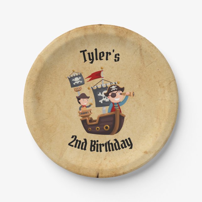 Pirate Party Personalized Plates (Front)
