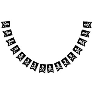 Pirate Party (Skull and Crossbones) (Jolly Roger) Bunting Flags