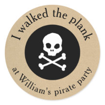 Pirate party walk the plank sticker